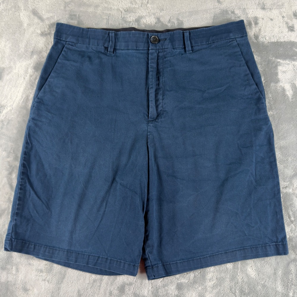 Calvin Klein Mens Navy Blue Chino Shorts Size 33 Flat Front Casual Summer Cotton